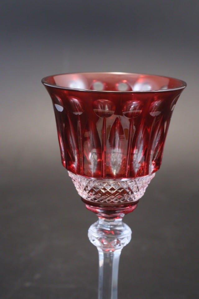 Verre cristal doublé overlay Saint-Louis modèle Tommy rouge rubis 16,5 cm — foto 3