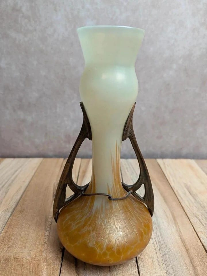 Vase Art nouveau 1900 – Ferdinand von Poschinger attribué – Verre à l'uranium — photo 8