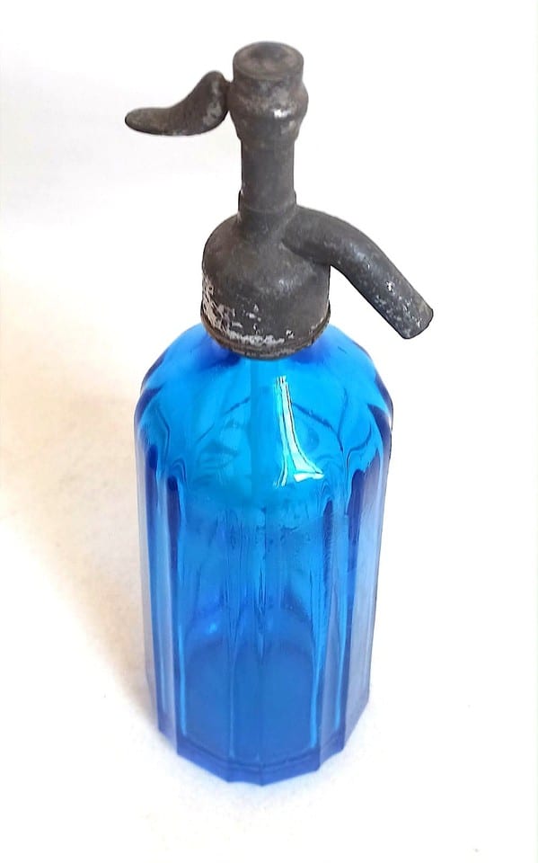 Bouteille Siphon Bleu Cobalt Eau de Seltz Caen Hauteur 34 cm — photo 4