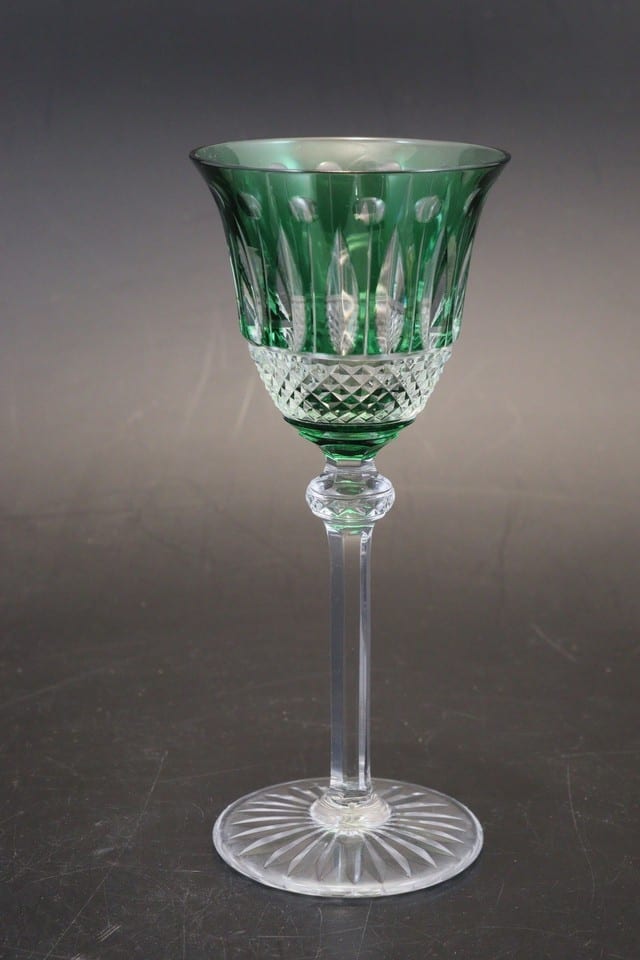 Verre cristal doublé overlay Saint-Louis modèle Tommy vert 16,5 cm — foto 2