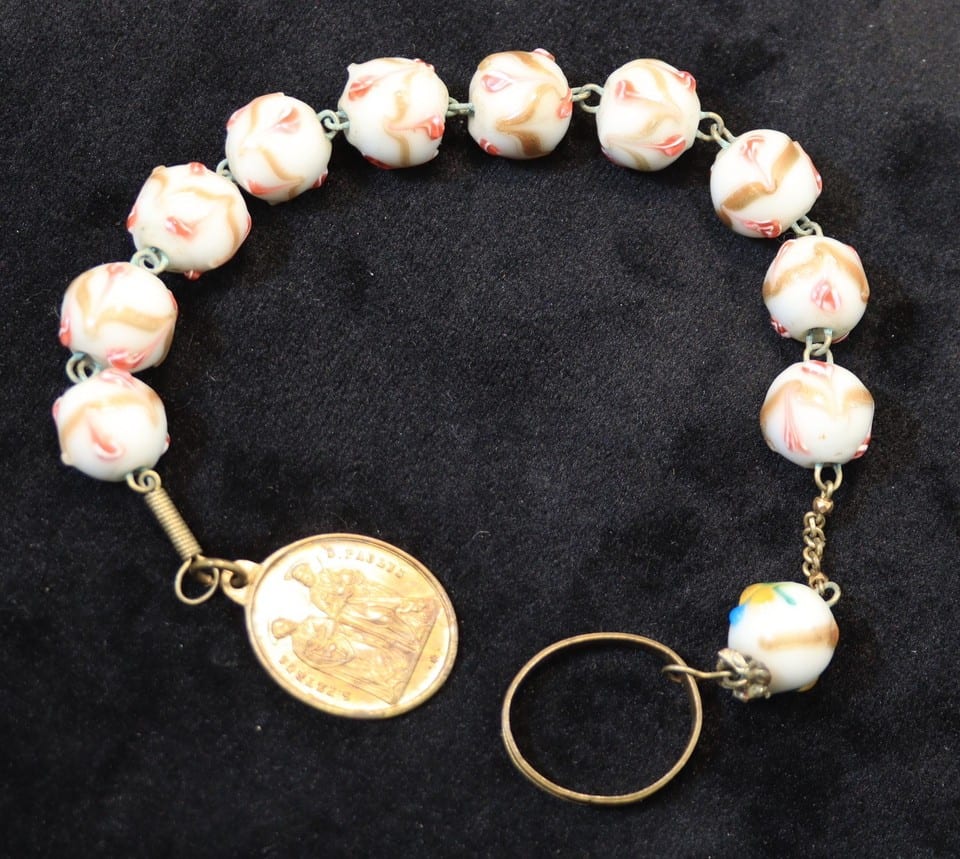 Dizainier bracelet chapelet perles Murano Pape Pont Max Pio IX S Paulus S Petrus — Foto 3