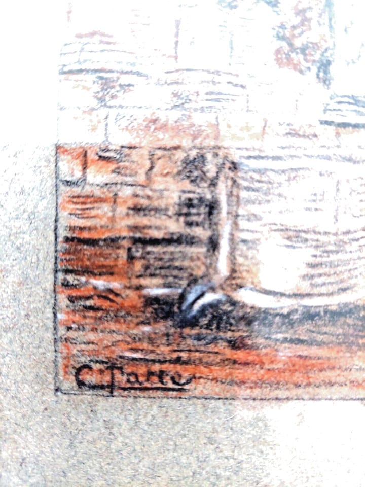 tableau pastel scène Arles signé a voir début 20ème — photo 4