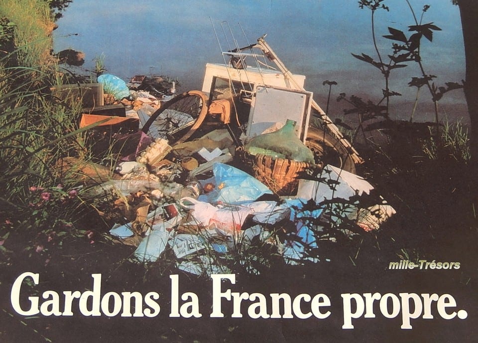 Ancienne AFFICHE GARDONS la FRANCE PROPRE par l'Agence des Déchets Vintage
