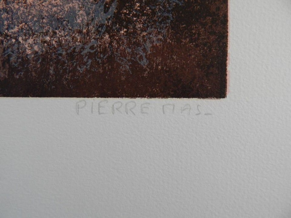 LITHOGRAPHIE ORIGINALE  " Paysage Rivière " Signée PIERRE MAS Numérotée 24/225 — photo 3