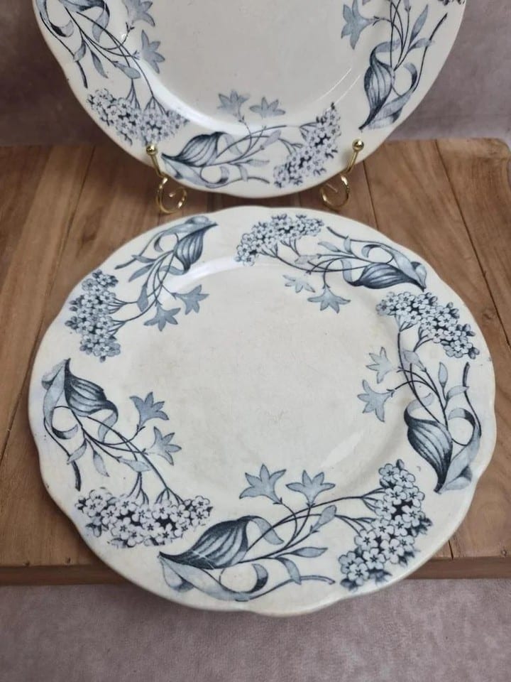 Lot de 2 assiettes terre de fer Longchamp modèle Lila Art nouveau 22 cm — photo 3