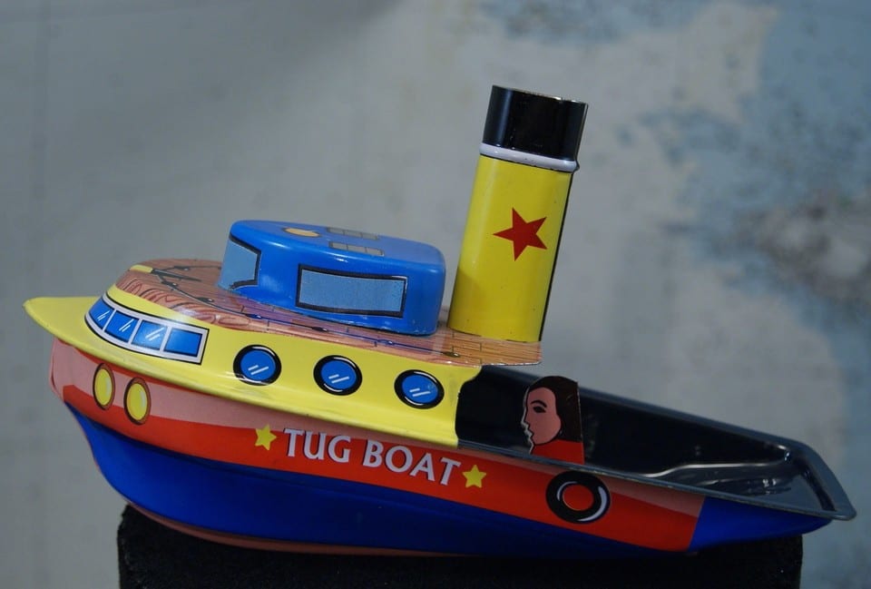 Bateau vapeur pop-pop steam Boat boot tôle lithographiée TUG BOAT remorqueur — photo 5
