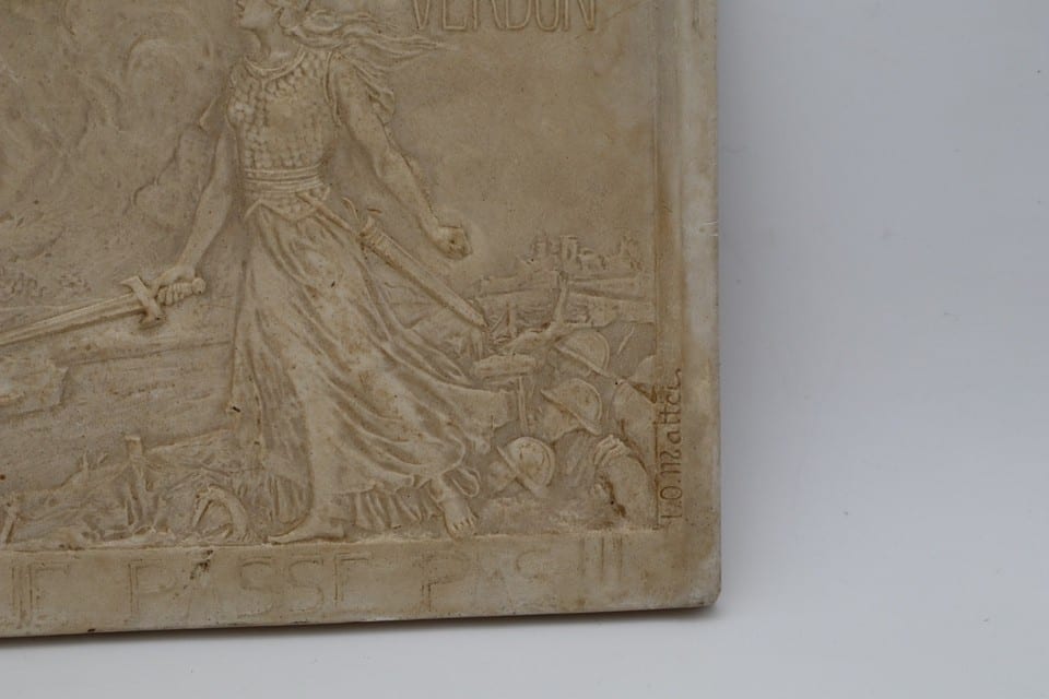 Plaque bas-relief Verdun 1916 – On ne passe pas –Poilu –Première Guerre mondiale — photo 4