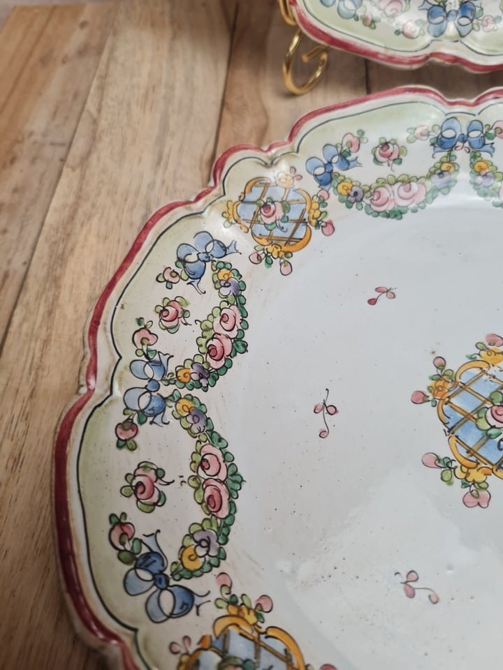 Paire d’assiettes anciennes Alfred Renoleau Angoulême signées, faïence, 21 cm — foto 7