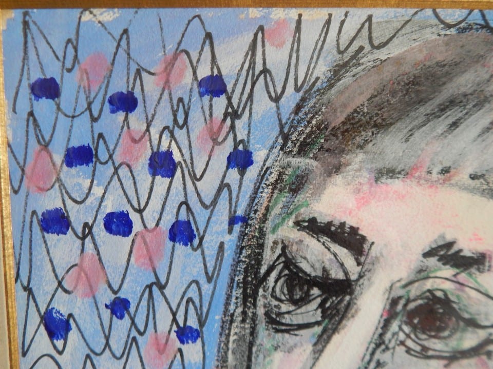 ANCIEN Portrait Jeune FEMME Technique Mixte Gouache Fusain Pastel Signé LORJOU — photo 8