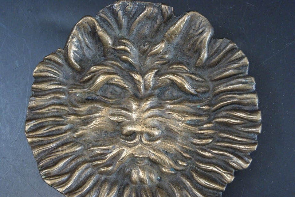 Coupelle vide poche cendrier bronze chat angora ashtray cat’s head lion ? — foto 2