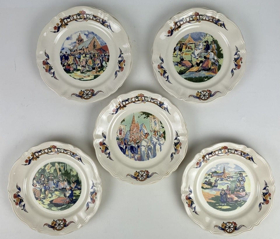 LOUIS GARIN LOT DE 10 ASSIETTES À DESSERT CELTIQUE Sarreguemines-Digoin-Vitry