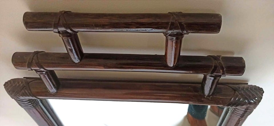 MIroir Rotin Années 70 — Foto 8