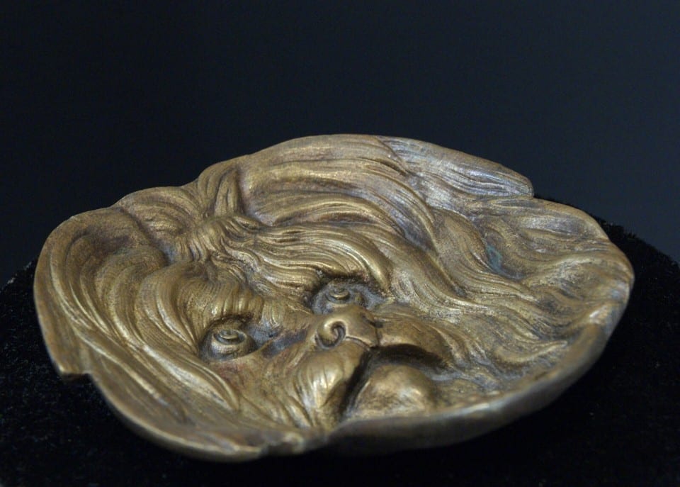 Coupelle vide poche cendrier bronze tête de chien ashtray dog’s head — foto 3