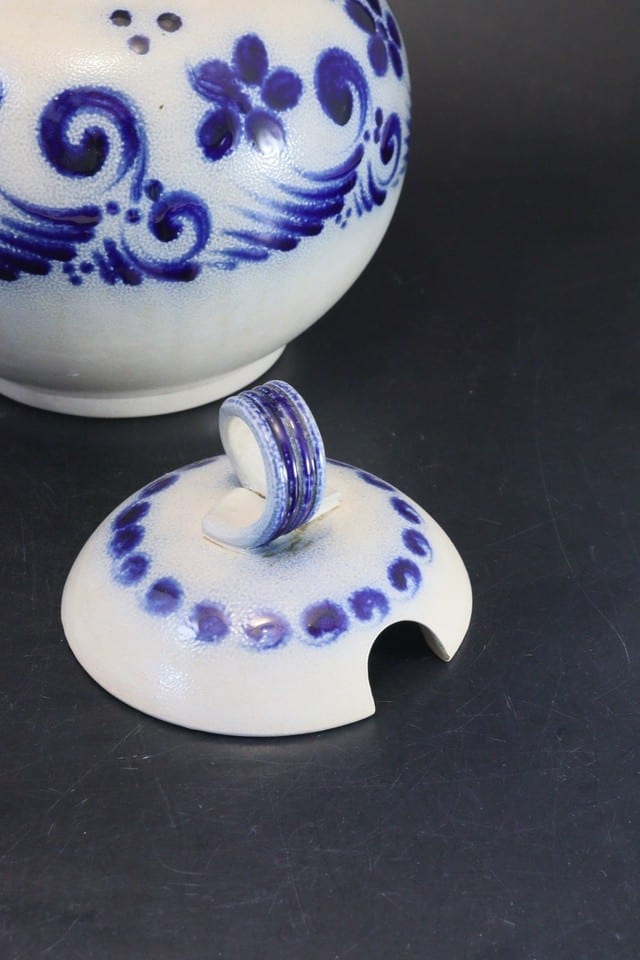 Soupière/pot couvert grès Reinhold Merkelbach Grenzhausen Westerwald bleu cobalt — photo 7