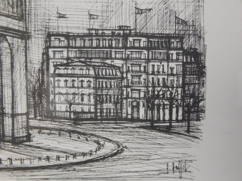 ANCIENNE LITHOGRAPHIE  " L'Arc de Triomphe PARIS "  BERNARD BUFFET  Encadrée — photo 5