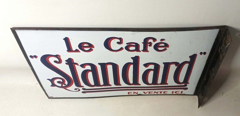 Plaque émaillée double face Le Café Standard Années 30 Format 50,5 x 33 cm — Foto 4