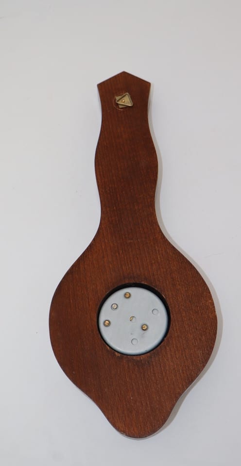 Baromètre thermomètre mural vintage en bois – cadran doré – météo — photo 7