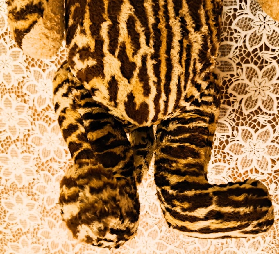 Peluche Léopard avec les  yeux de verre années 1920 ou 1930 haut 40 cm — photo 3