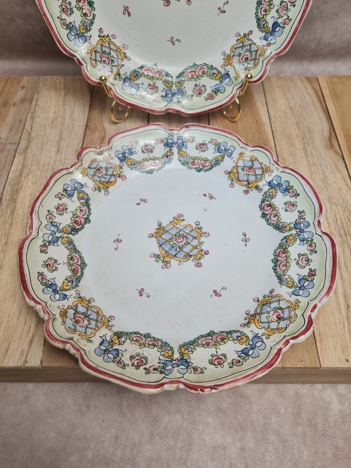 Paire d’assiettes anciennes Alfred Renoleau Angoulême signées, faïence, 21 cm — foto 3
