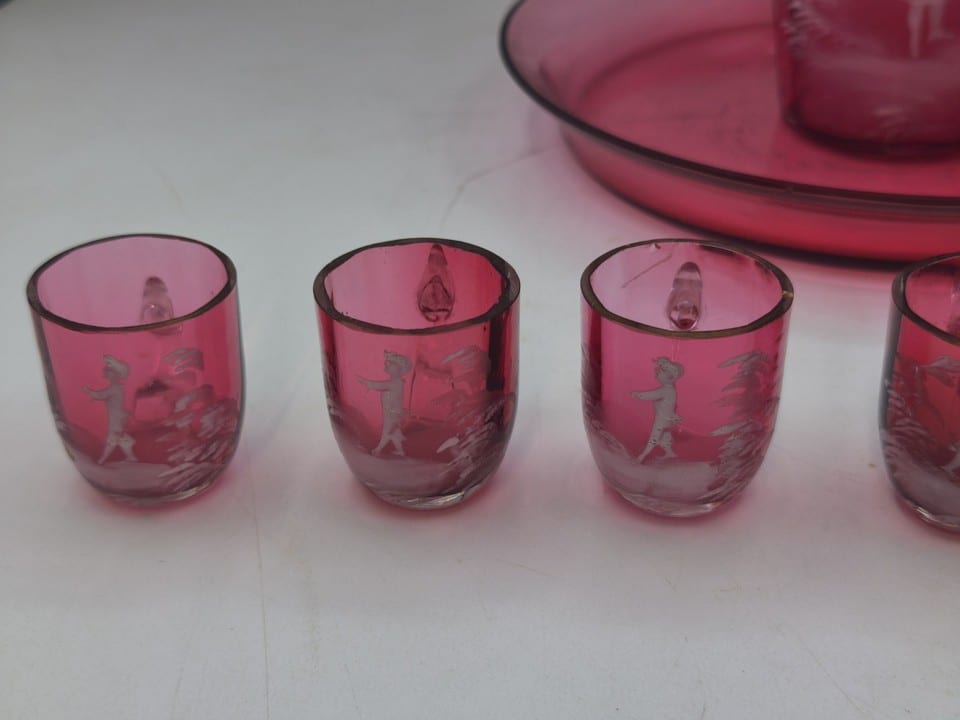 Service à liqueur Mary Gregory – Verre — foto 2