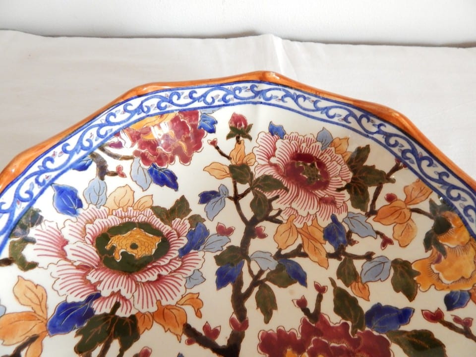 ANCIEN Plat Saladier en Faïence de GIEN à Décor PIVOINE Signé — photo 7