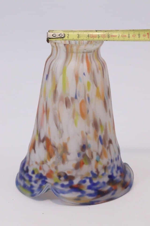 Tulipe pâte de verre marmoréen lampe 1900 Art Nouveau non signée — foto 6