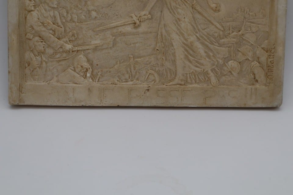 Plaque bas-relief Verdun 1916 – On ne passe pas –Poilu –Première Guerre mondiale — photo 5