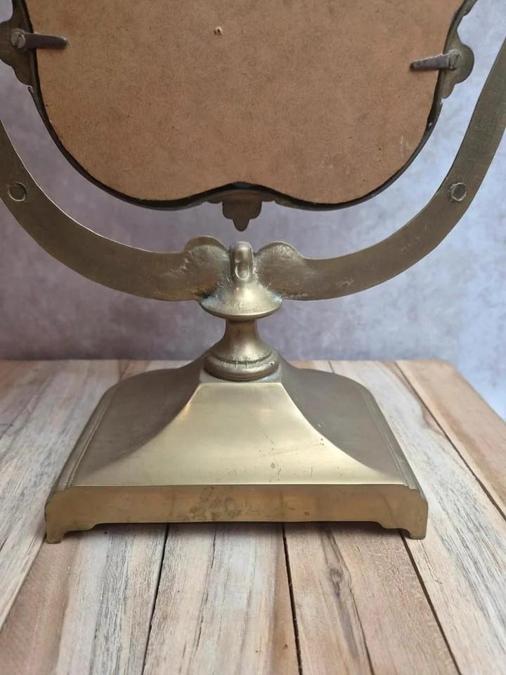 Grand miroir psyché de table en laiton – style Louis Xv rococo – vintage — photo 7
