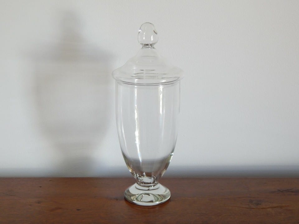 ANCIEN POT Bocal à Pharmacie ou Décoratif ? en VERRE avec Couvercle — photo 2