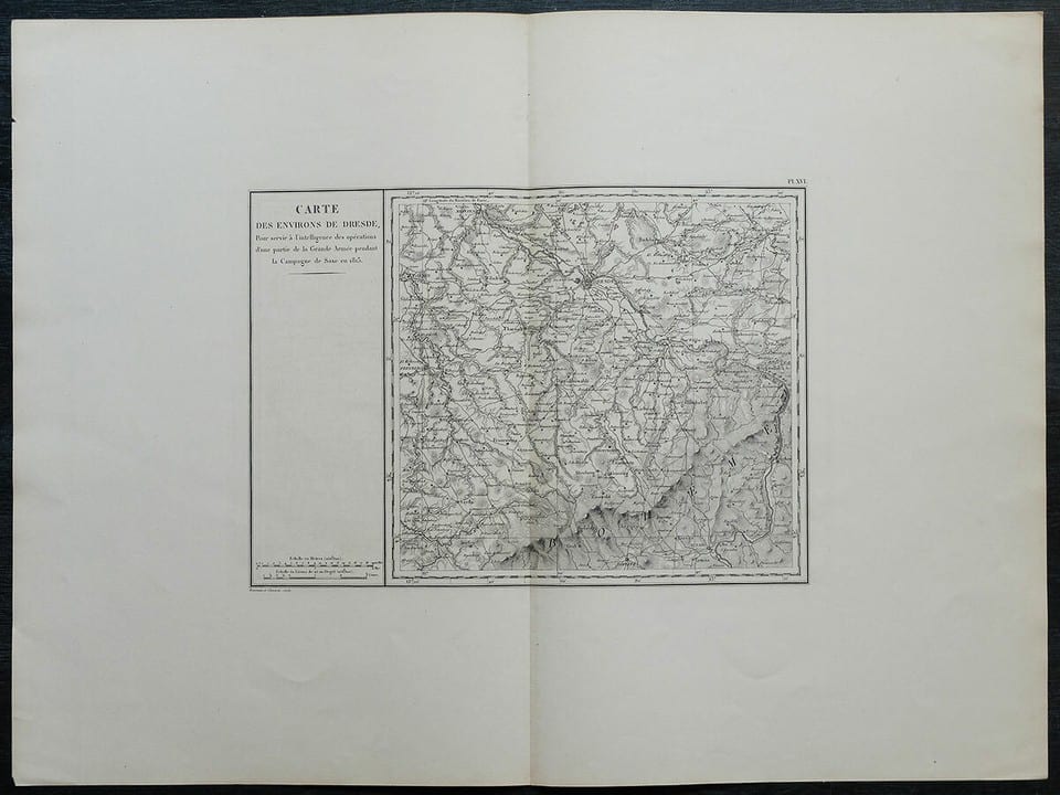 Carte militaire GOUVION SAINT-CYR 1836 DRESDE Dresden Dohna Dippoldiswalde 16