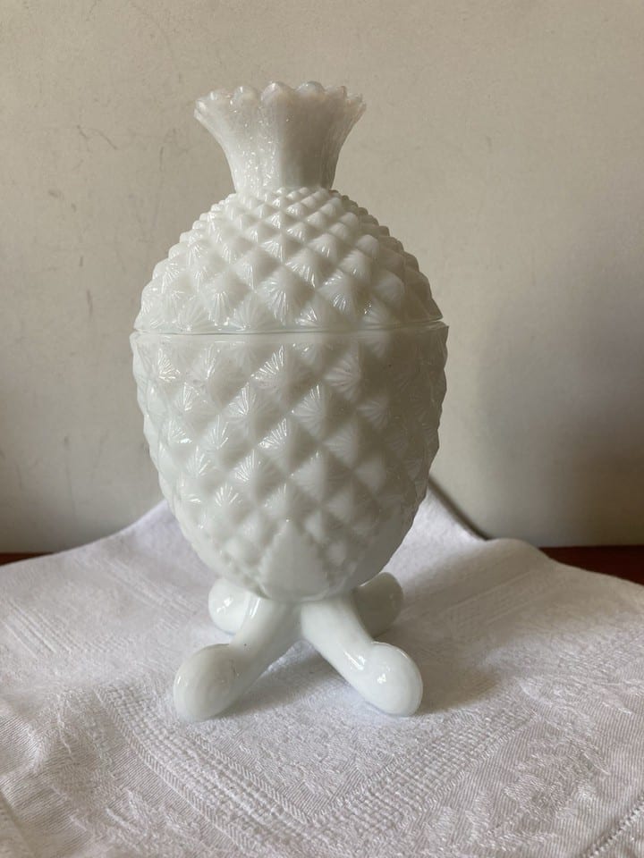 Bonbonnière, sucrier en forme d’ananas en opaline Portieux — foto 2