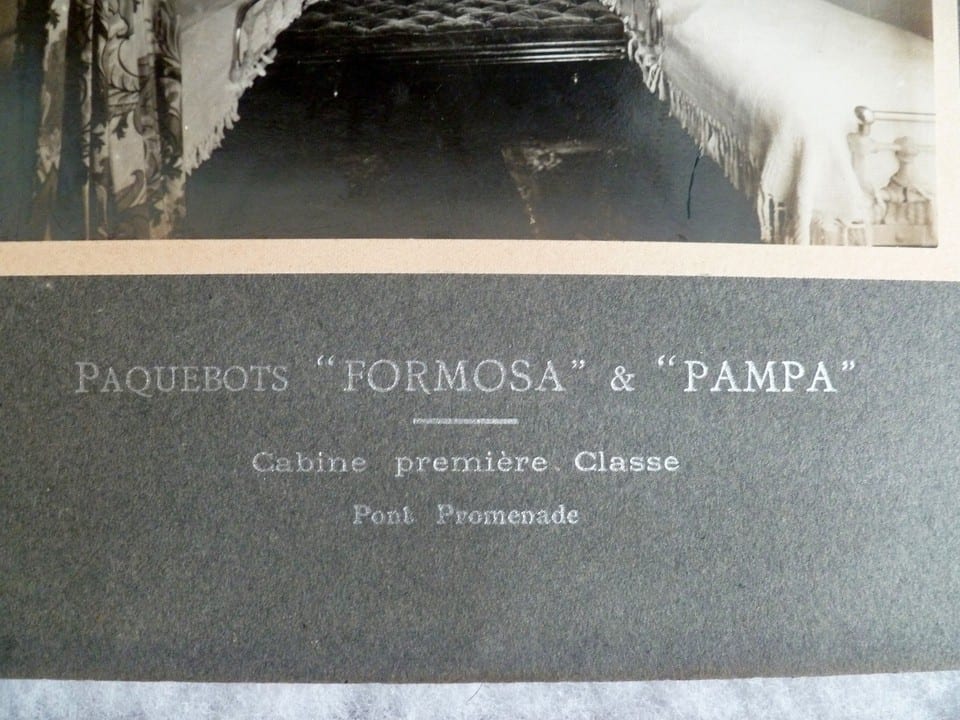 PHOTO CABINE 1°CL BATEAU PAQUEBOT VAPEUR FORMOSA circa 1914 SGTM MARSEILLE N°3 — photo 3