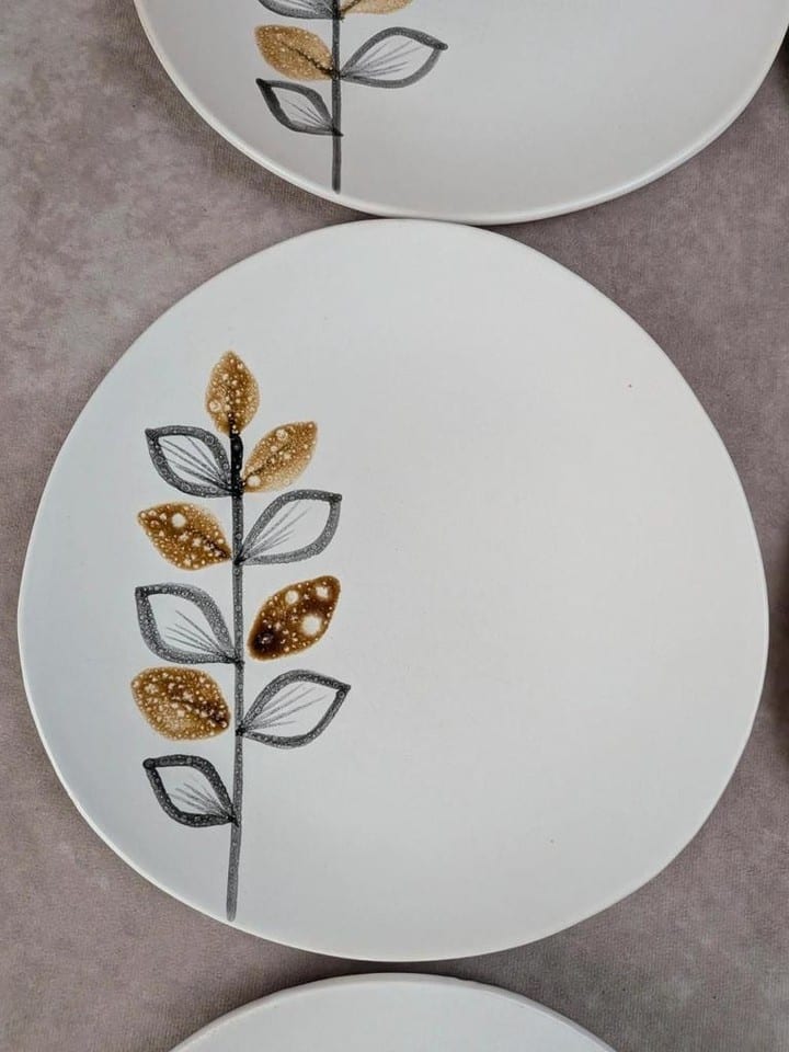 Lot de 6 assiettes plates vintage Niderviller style Capron Vallauris — photo 4