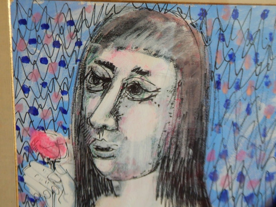 ANCIEN Portrait Jeune FEMME Technique Mixte Gouache Fusain Pastel Signé LORJOU — photo 3