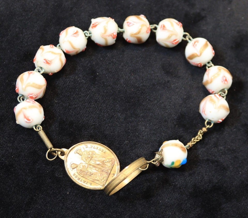 Dizainier bracelet chapelet perles Murano Pape Pont Max Pio IX S Paulus S Petrus — Foto 4