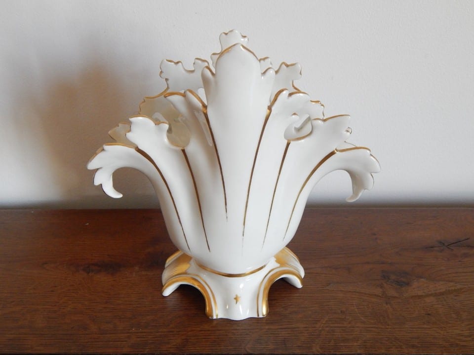 ANCIEN VASE de MARIAGE en PORCELAINE de PARIS à Décor FLORAL — photo 6