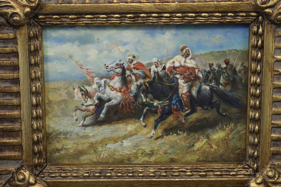 pendant école orientaliste huile sur panneau cavaliers arabes mamelouk — foto 4