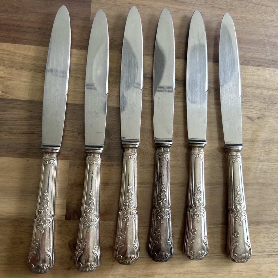 Lot 6 Couteaux Métal Argenté