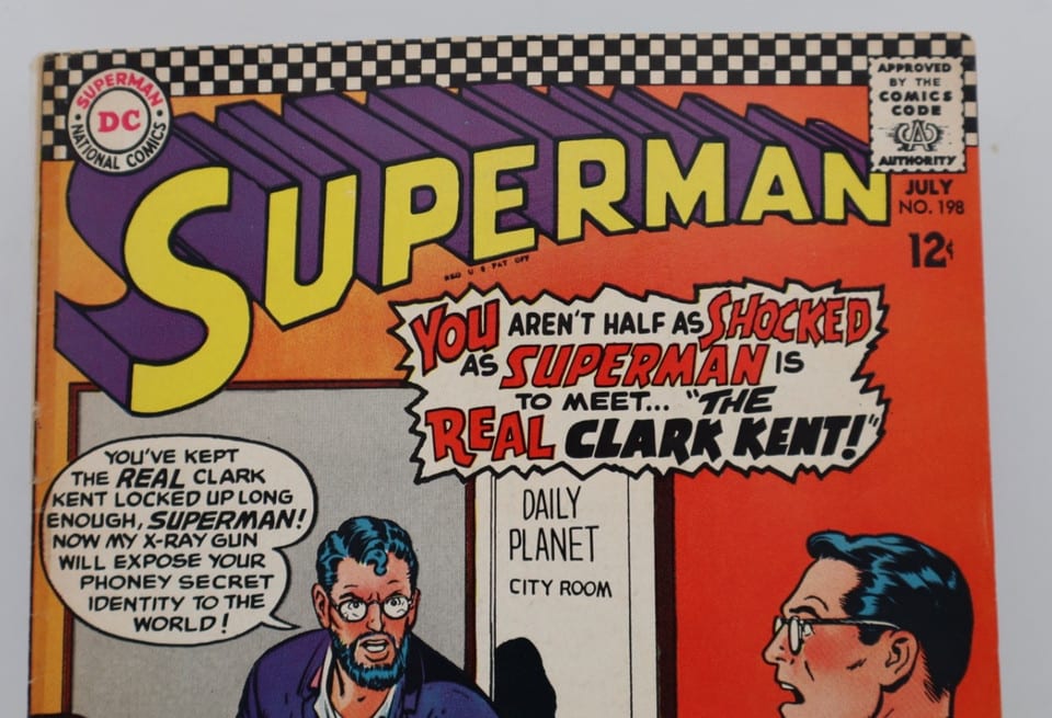 Superman n°198 (1967) DC Comics US, "The Real Clark Kent", comic ancien — photo 2