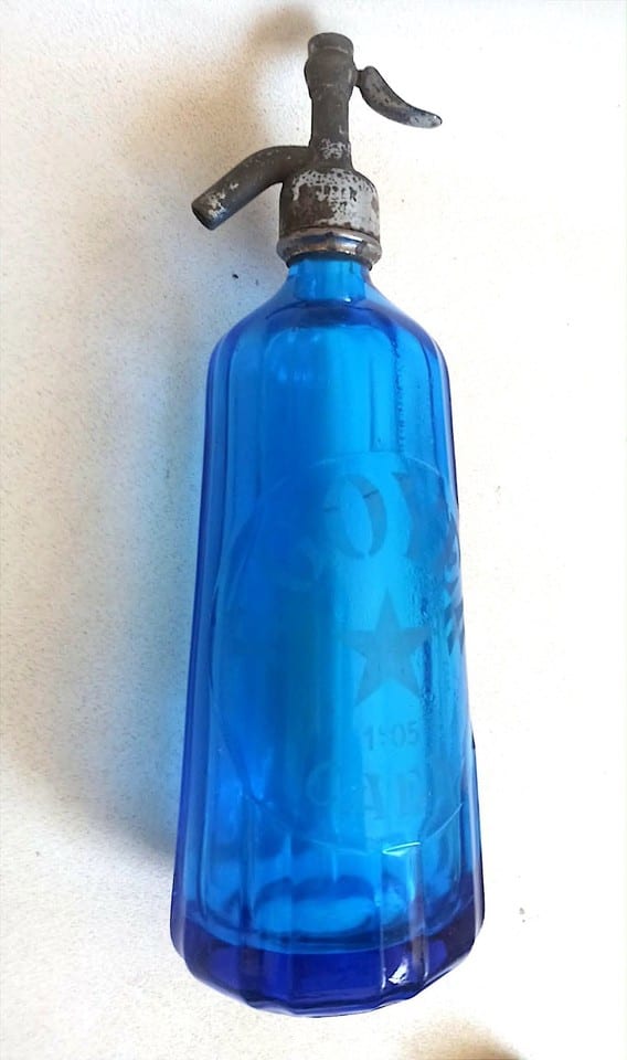 Bouteille Siphon Bleu Cobalt Eau de Seltz Caen Hauteur 34 cm — photo 3
