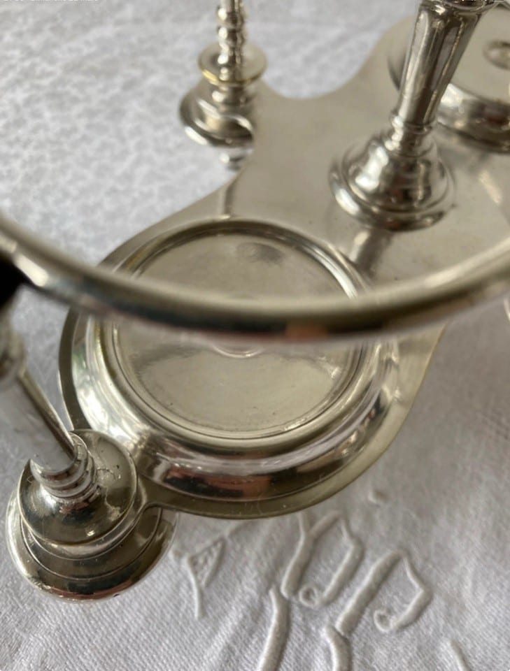 Serviteur en métal argenté et cristal, poinçons Christofle, fin XIXème — photo 8