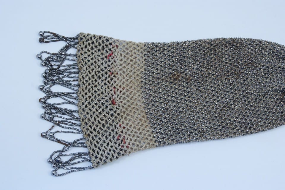 Bourse porte louis aumonière perle métalique XIX Napoleon III antique purse 19th — Foto 2