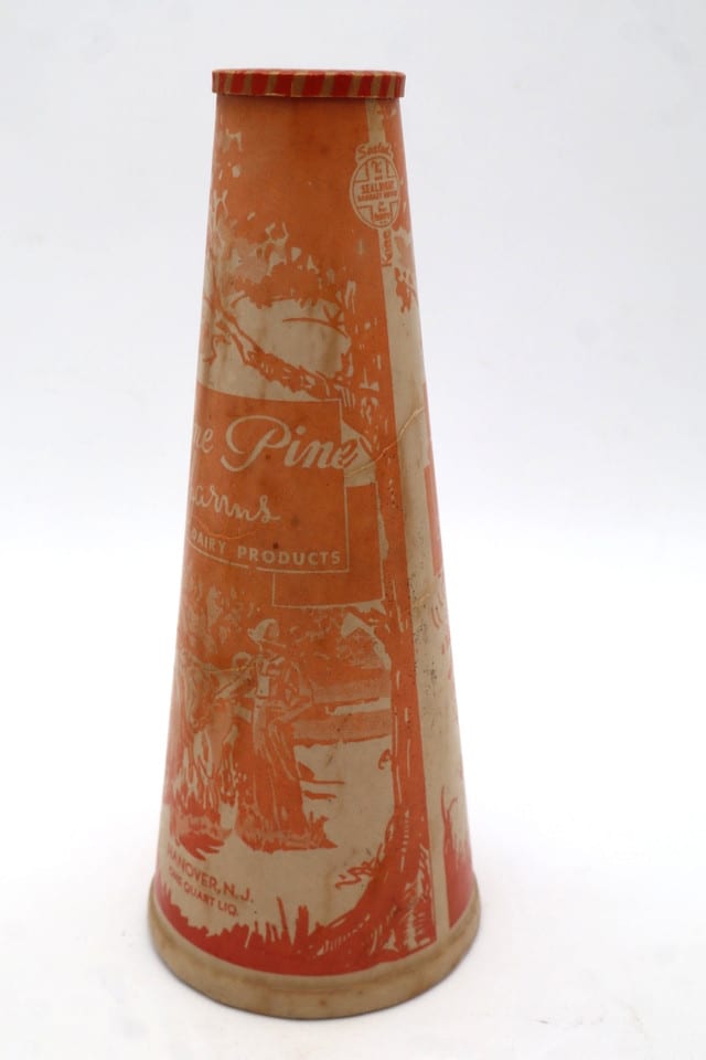 Titre : Bouteille cône lait carton ancienne Lone Pine Farms - publicité US — photo 4