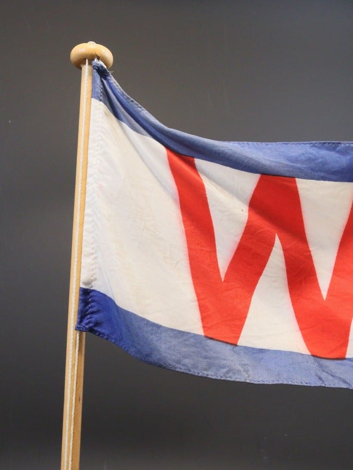 Drapeau fanion de bureau vintage transport maritime company Hans Wolkau Hamburg — foto 7