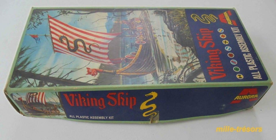 Boite d'origine VIKING Ship AURORA 70' - Assembly Kit Vintage Maquette - VIDE — foto 5