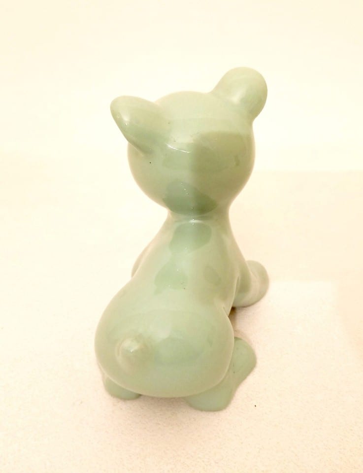 Ourson céramique Années 60 vert 60 Hauteur 14,5 cm — photo 4