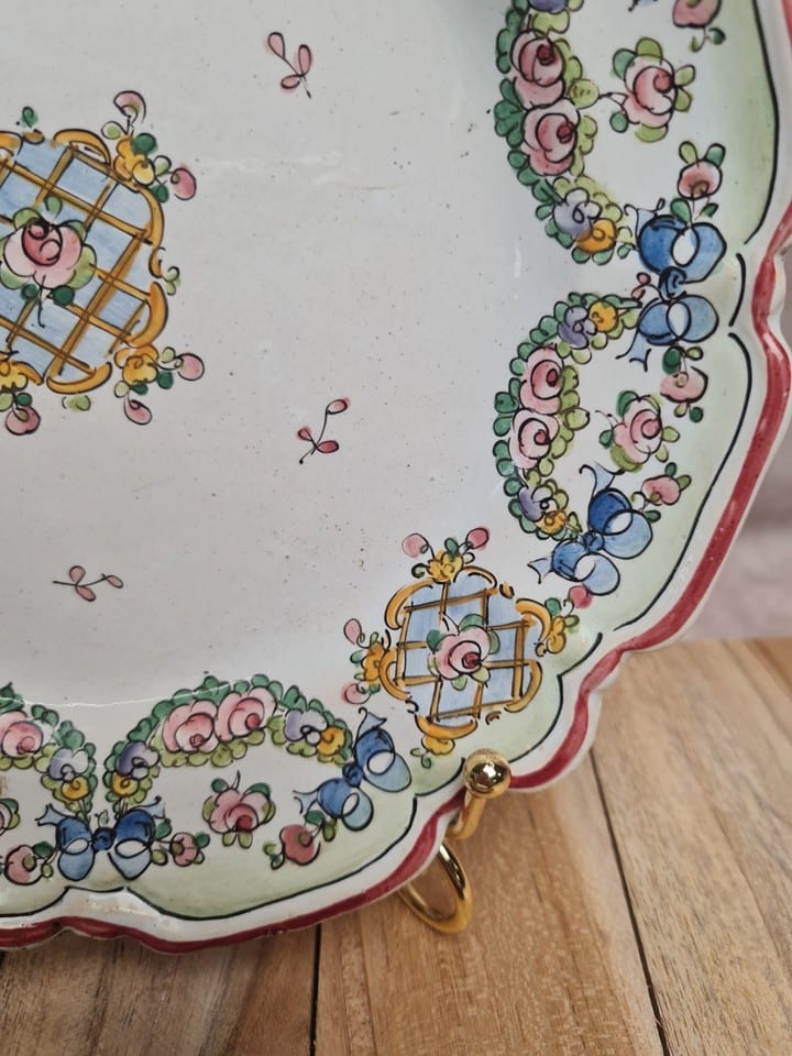 Paire d’assiettes anciennes Alfred Renoleau Angoulême signées, faïence, 21 cm — foto 5
