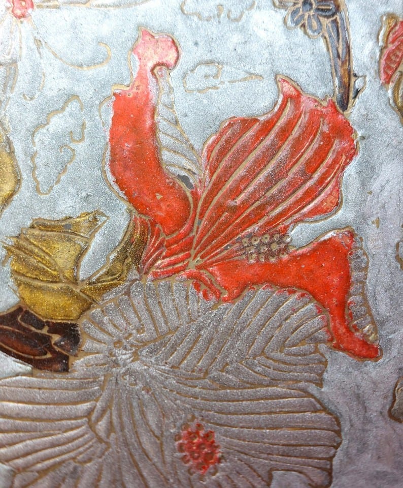 Coupelle cloisonnée émaillée décor fleurs et oiseaux — foto 5