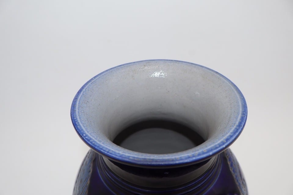 Vase en grès de Betschdorf – Bleu cobalt – Décor floral — Foto 8