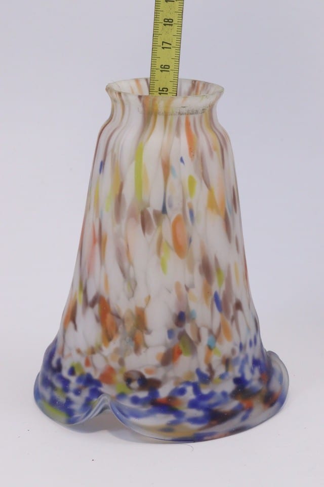 Tulipe pâte de verre marmoréen lampe 1900 Art Nouveau non signée — foto 5